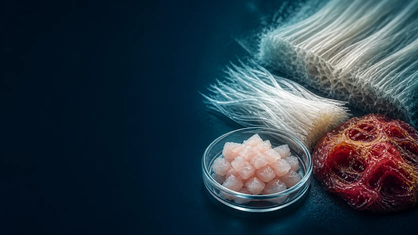 Fibroblast-rich micrografts, type-I collagen and platelet-rich plasma represented as biological components